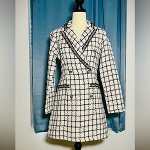 SHEIN Black and White Textured Fabric Dress